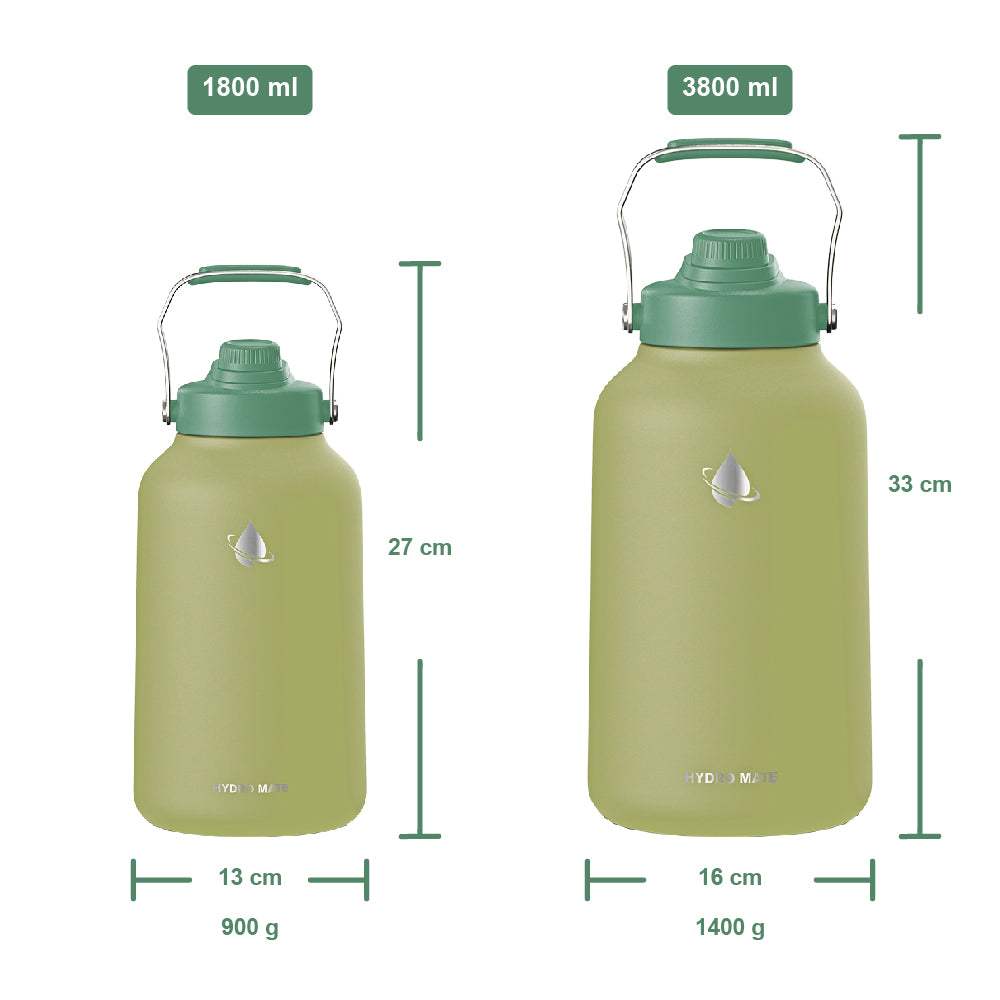 Hydro Mate Extra Large Insulated Stainless Steel Water Jug Green